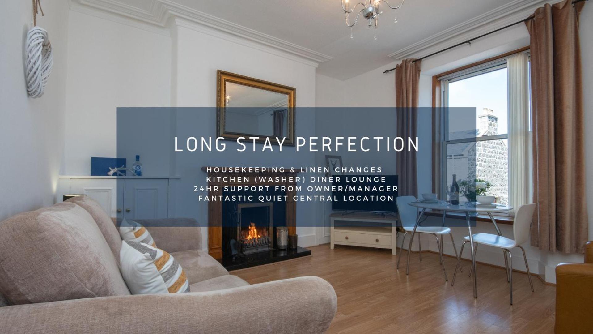 Dwellcome Home Ltd 1 Bed Apt, Half Mile To Union Street Yet Quiet, Free Parking, Fast Wifi, Ideal For Long Term Contractor, Etc Stays, Fully Equipped Kitchen, Regular Housekeeping Option - See Our Site For Assurance Aberdeen Dış mekan fotoğraf